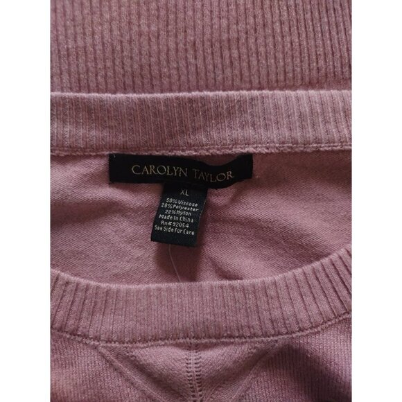 Carolyn Taylor women's XL pink sweater with pearl embellishments, NWT. - Picture 5 of 10